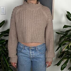 Chunky Knit Oversized Cropped Sweater